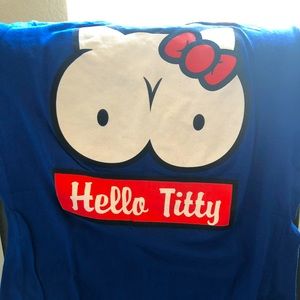 SOLD Royal Blue Hello Kitty Parody Shirt